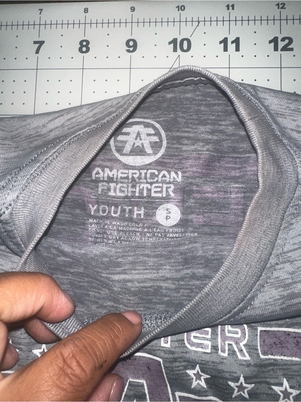 American Fighter Gray Heather Youth Short Sleeve Tee with Graphic